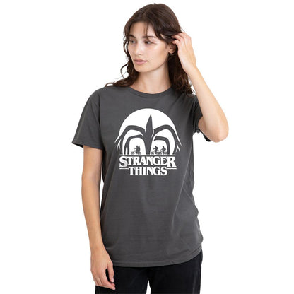 Charcoal - Lifestyle - Stranger Things Womens-Ladies Mindflayer Silhouette T-Shirt