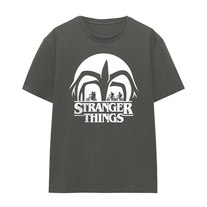 Charcoal - Front - Stranger Things Womens-Ladies Mindflayer Silhouette T-Shirt