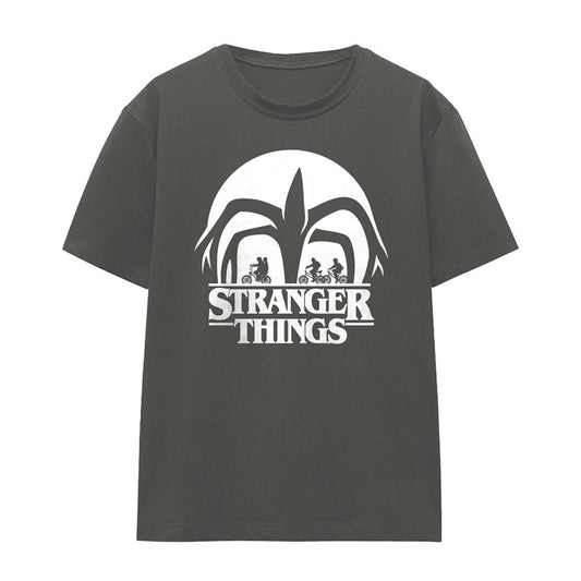 Charcoal - Front - Stranger Things Womens-Ladies Mindflayer Silhouette T-Shirt