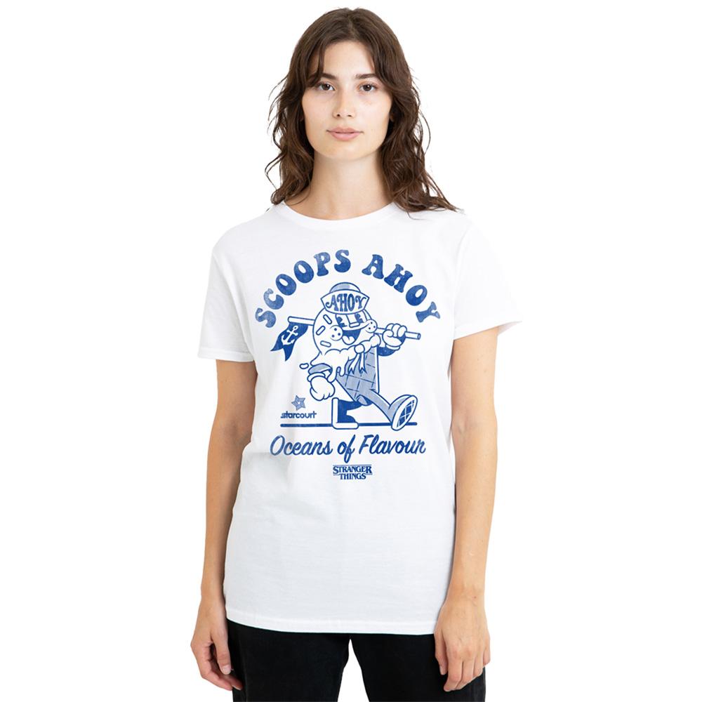 White - Lifestyle - Stranger Things Womens-Ladies Scoops Ahoy Retro T-Shirt