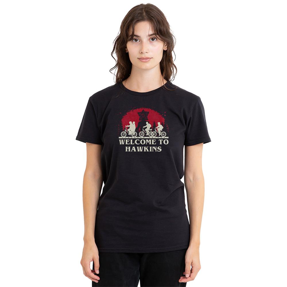 Black - Lifestyle - Stranger Things Womens-Ladies Welcome To Hawkins T-Shirt