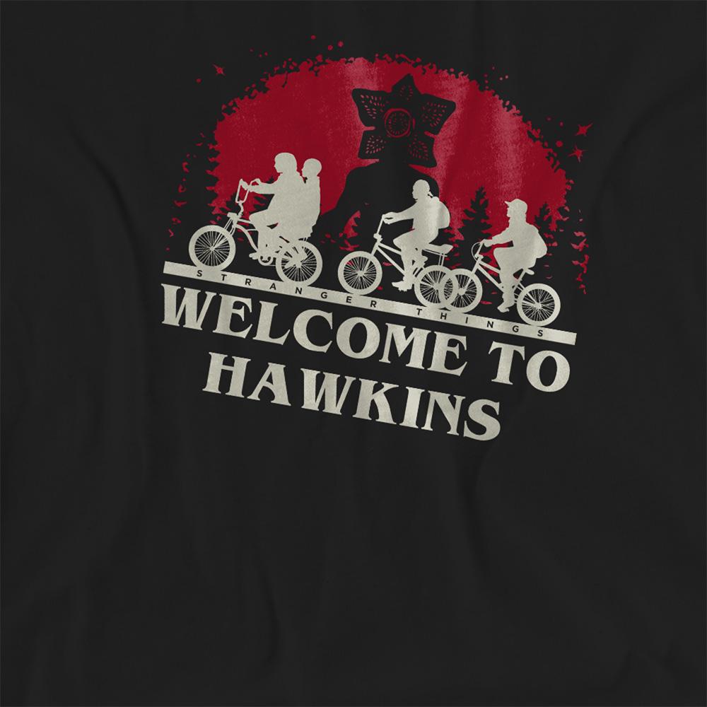 Black - Side - Stranger Things Womens-Ladies Welcome To Hawkins T-Shirt