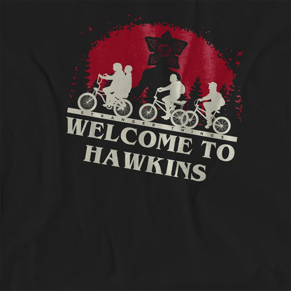 Black - Side - Stranger Things Womens-Ladies Welcome To Hawkins T-Shirt