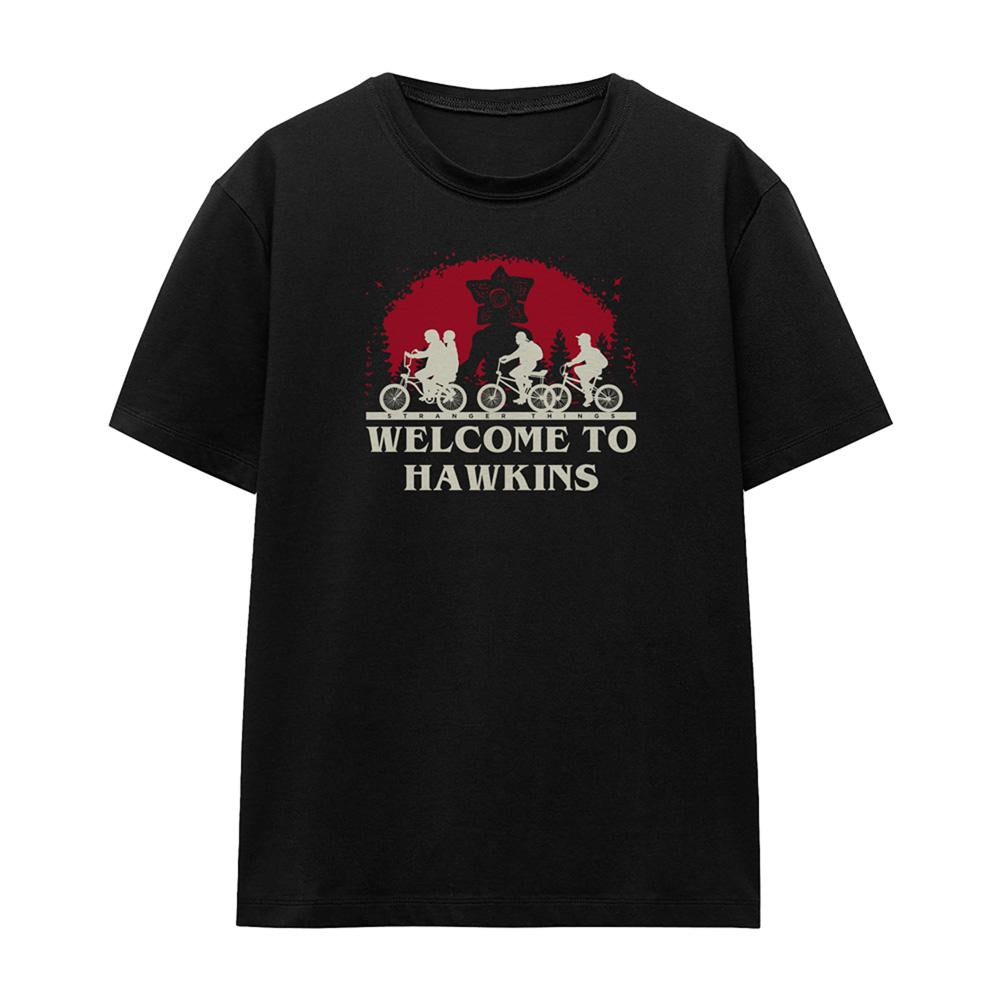 Black - Front - Stranger Things Womens-Ladies Welcome To Hawkins T-Shirt