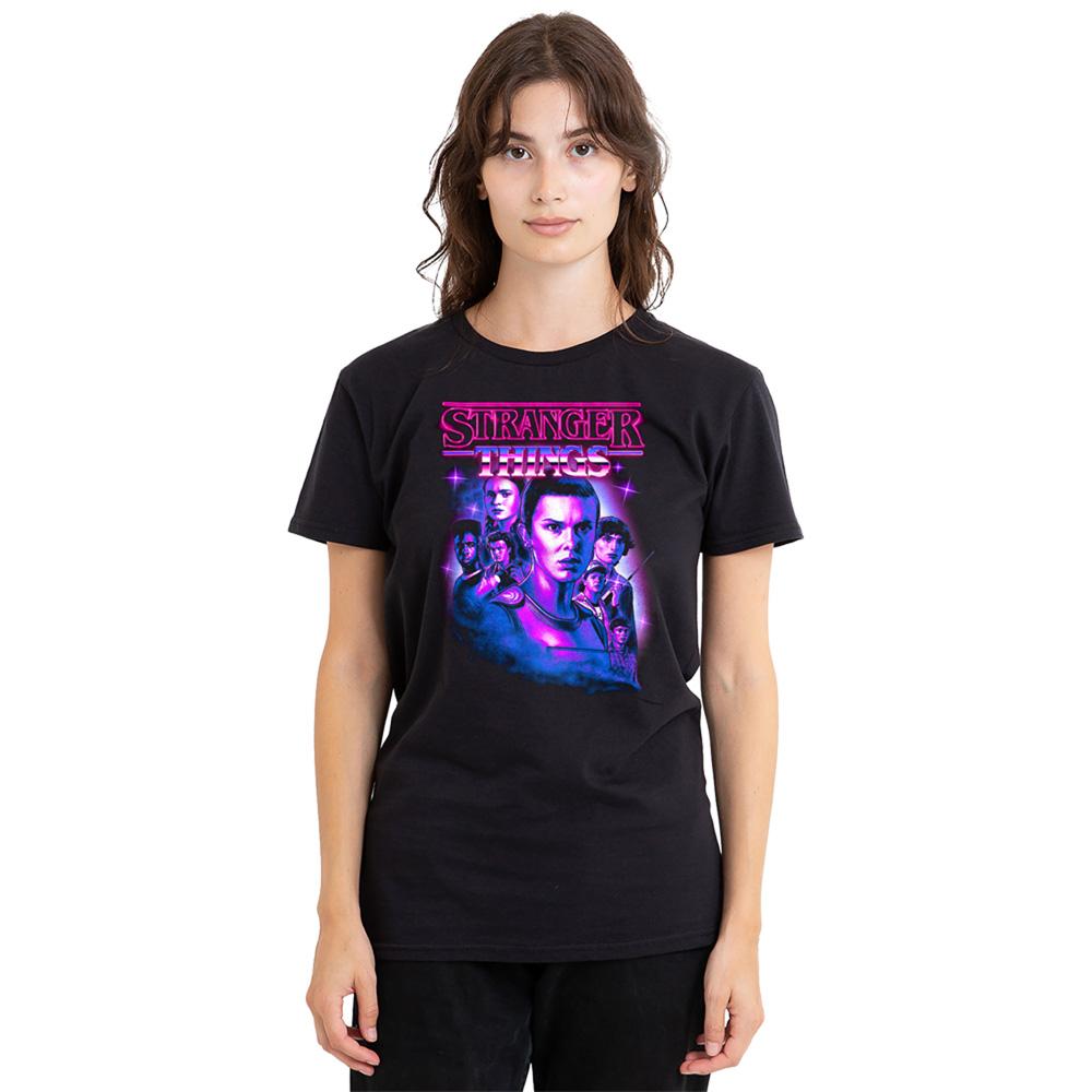 Black - Lifestyle - Stranger Things Womens-Ladies Retro Group T-Shirt