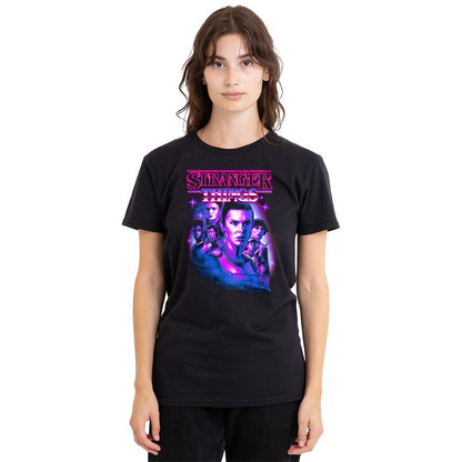 Black - Lifestyle - Stranger Things Womens-Ladies Retro Group T-Shirt