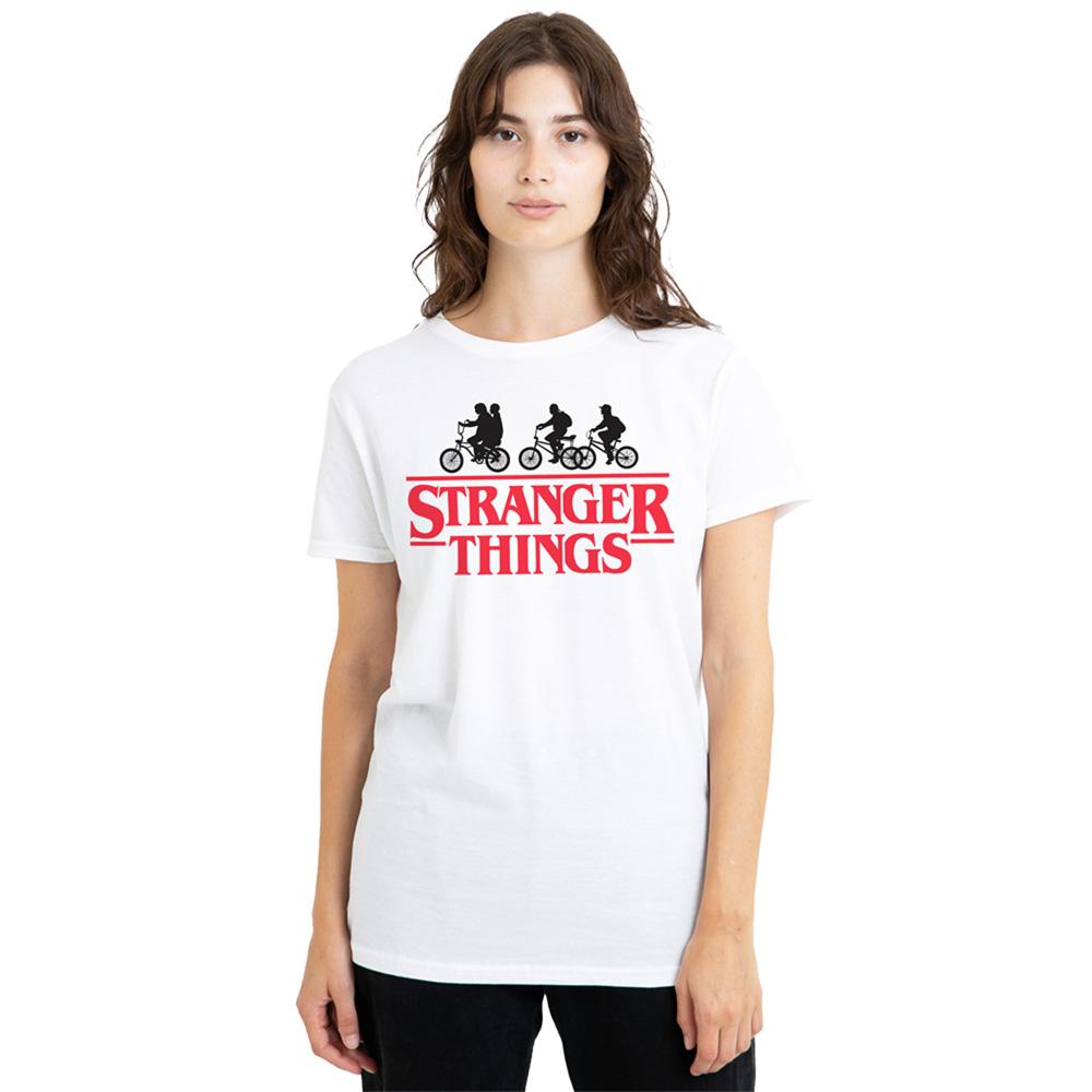 White - Back - Stranger Things Womens-Ladies Silhouette T-Shirt