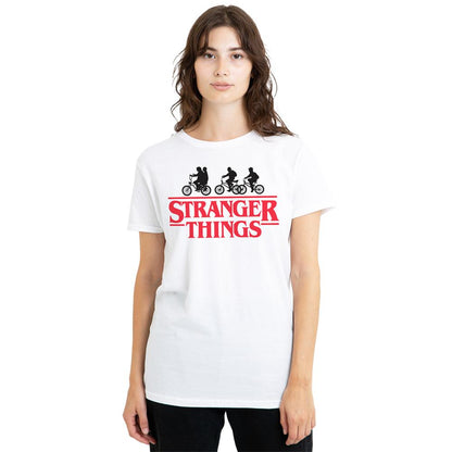 White - Back - Stranger Things Womens-Ladies Silhouette T-Shirt