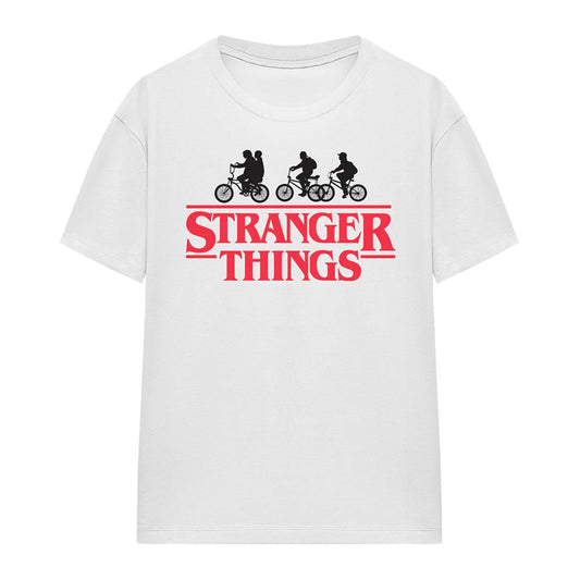 White - Front - Stranger Things Womens-Ladies Silhouette T-Shirt