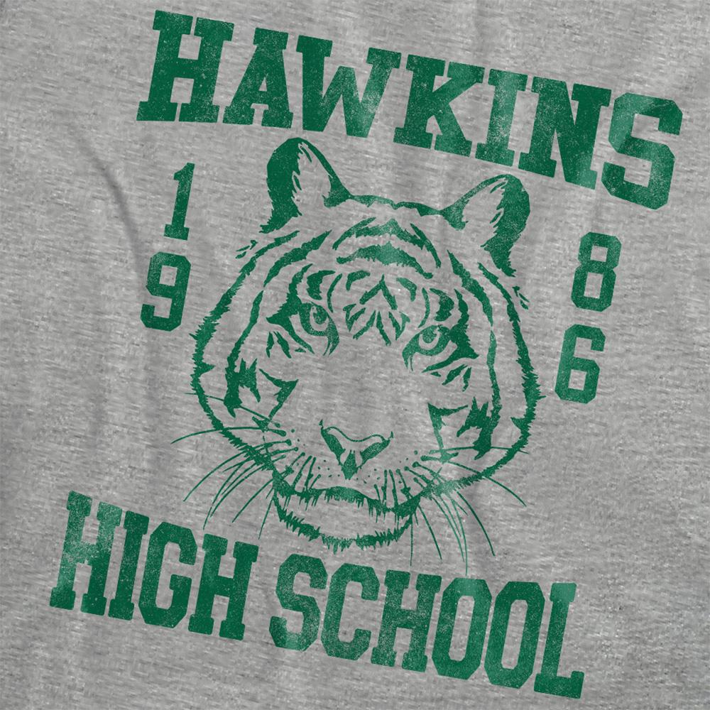 Athletic Heather - Side - Stranger Things Womens-Ladies Hawkins Tigers 86 T-Shirt