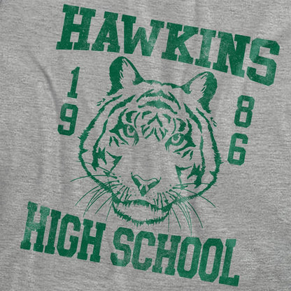 Athletic Heather - Side - Stranger Things Womens-Ladies Hawkins Tigers 86 T-Shirt