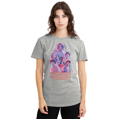 Athletic Heather - Back - Stranger Things Womens-Ladies Glow T-Shirt