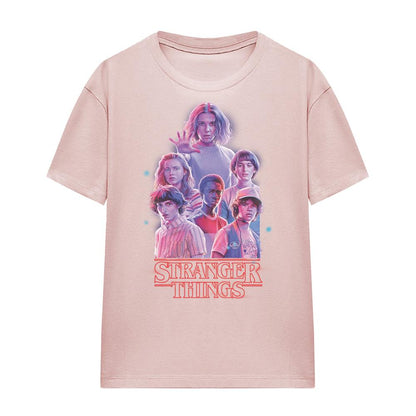 Black - Front - Stranger Things Womens-Ladies Glow T-Shirt