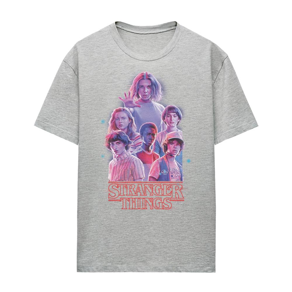 Athletic Heather - Front - Stranger Things Womens-Ladies Glow T-Shirt