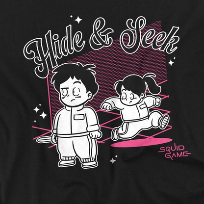 Black - Side - Squid Game Unisex Adult Season Three Hide And Seek Long-Sleeved T-Shirt