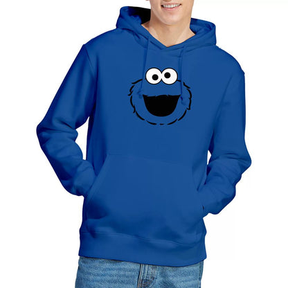 Royal Blue - Lifestyle - Sesame Street Unisex Adult Cookie Monster Face Hoodie
