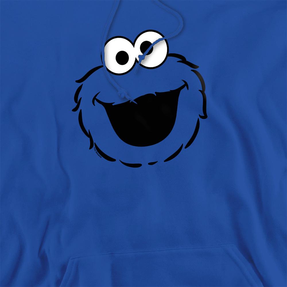 Royal Blue - Side - Sesame Street Unisex Adult Cookie Monster Face Hoodie