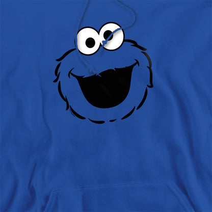 Royal Blue - Side - Sesame Street Unisex Adult Cookie Monster Face Hoodie