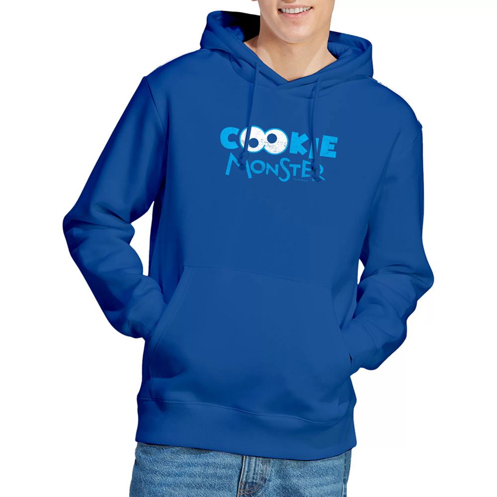 Royal Blue - Lifestyle - Sesame Street Unisex Adult Cookie Monster Eyes Hoodie