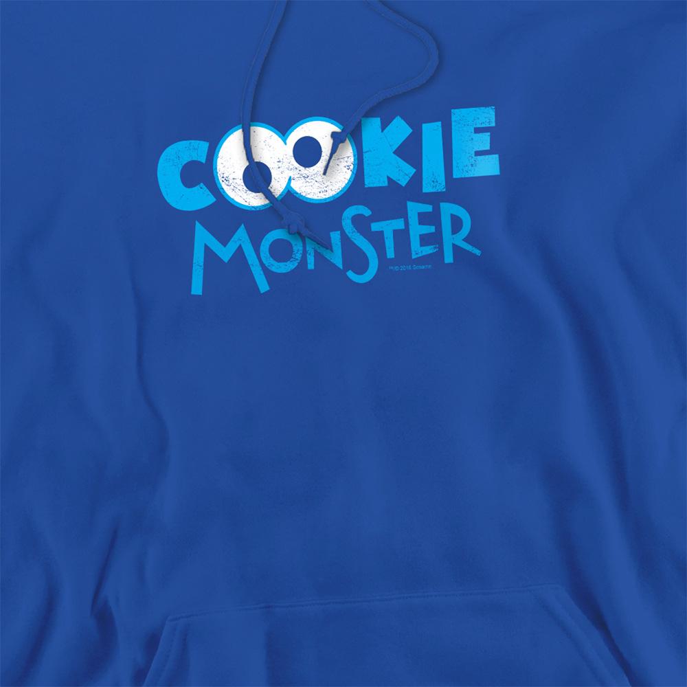 Royal Blue - Side - Sesame Street Unisex Adult Cookie Monster Eyes Hoodie