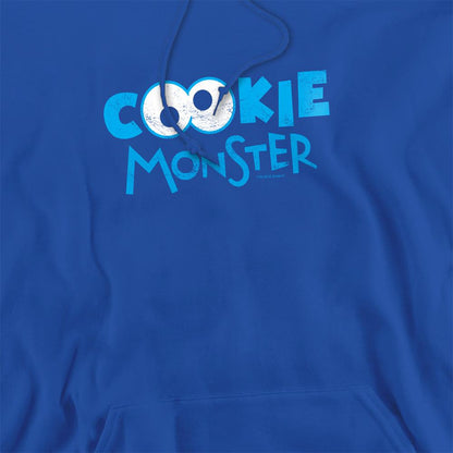Royal Blue - Side - Sesame Street Unisex Adult Cookie Monster Eyes Hoodie