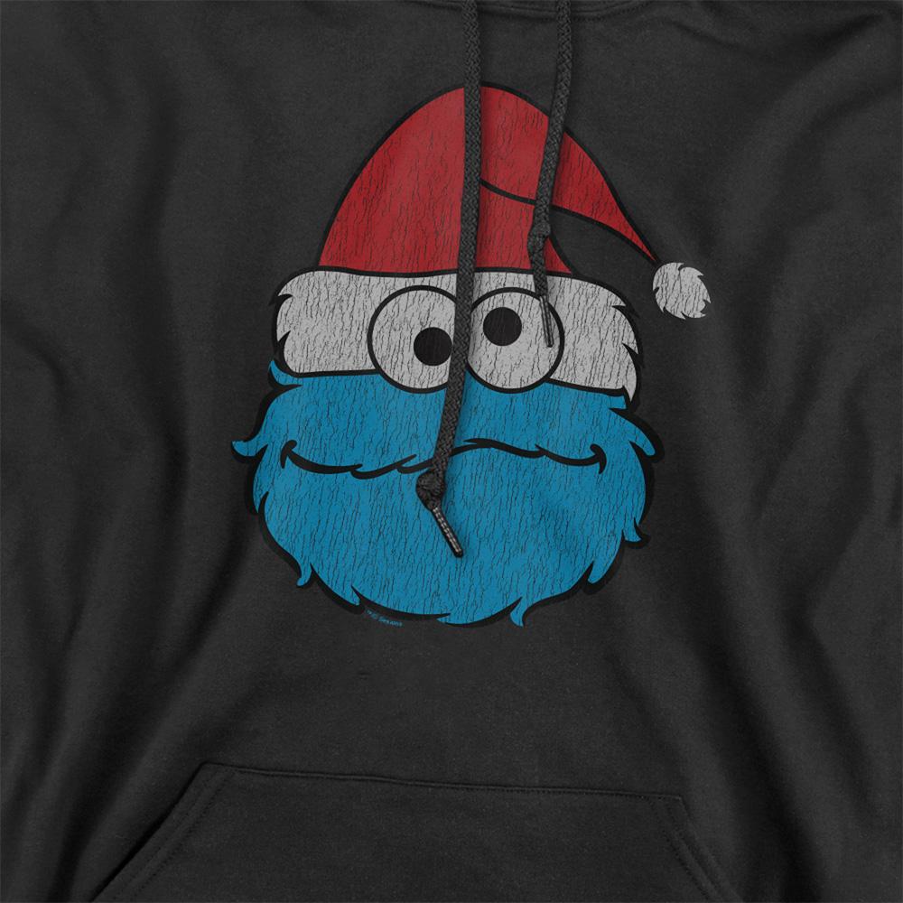Black - Side - Sesame Street Unisex Adult Cookie Monster Christmas Hoodie