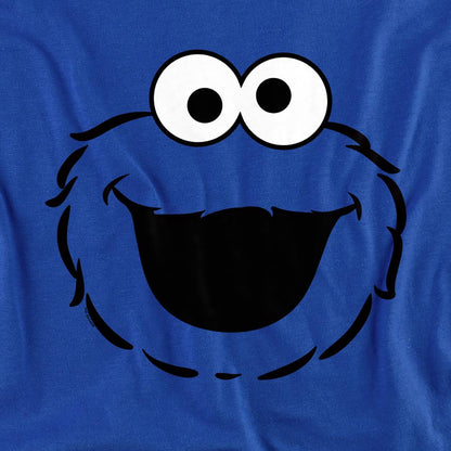 Royal Blue - Side - Sesame Street Unisex Adult Cookie Monster Face Sweatshirt