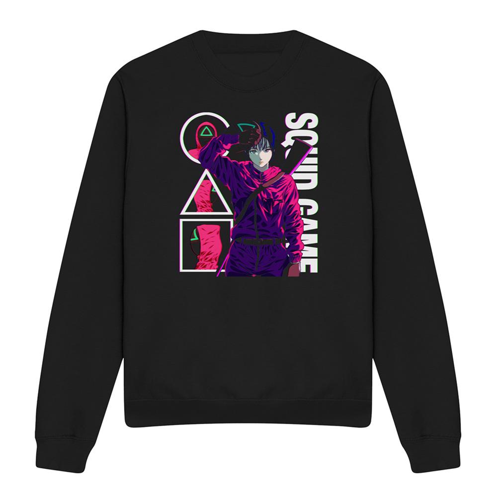 Black - Front - Squid Game Unisex Adult Season Three Anime Guards Sweatshirt