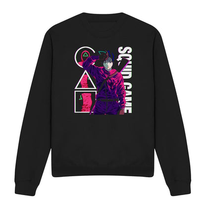 Black - Front - Squid Game Unisex Adult Season Three Anime Guards Sweatshirt