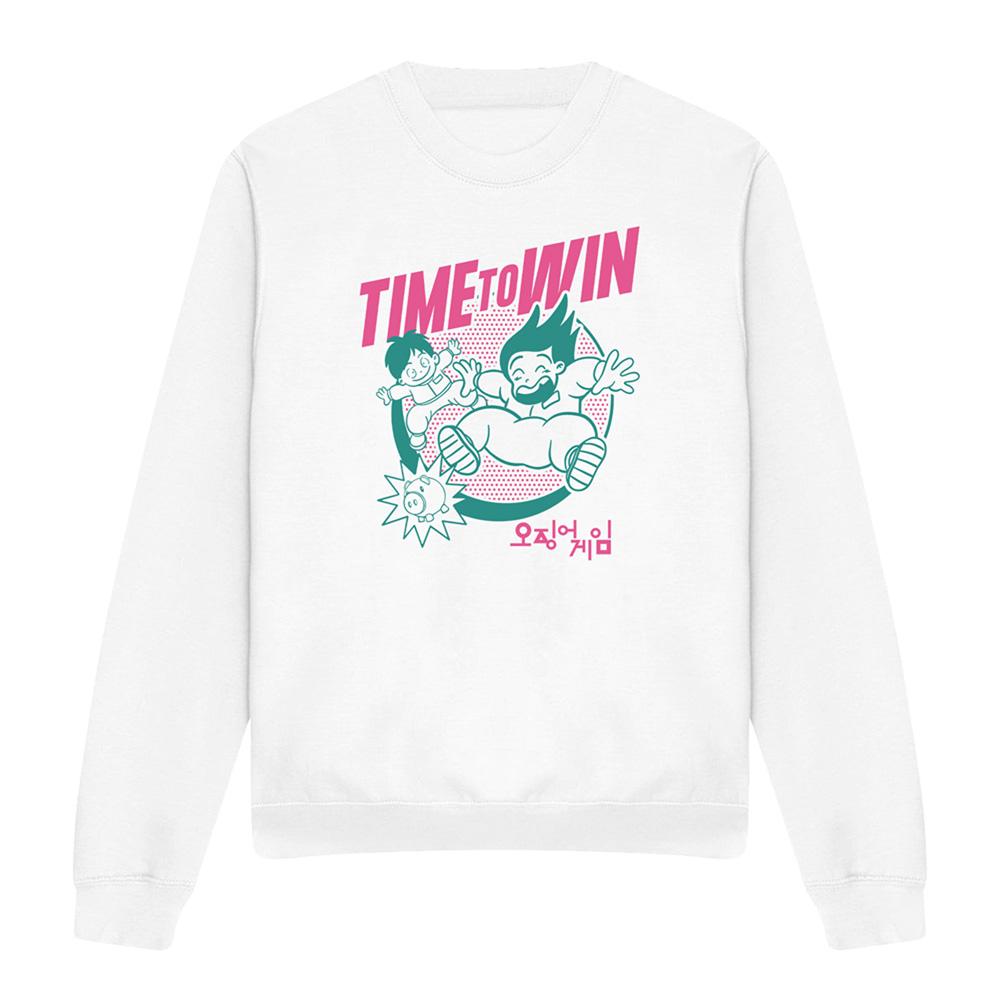 White - Front - Squid Game Unisex Adult Season Three Time To Win Sweatshirt