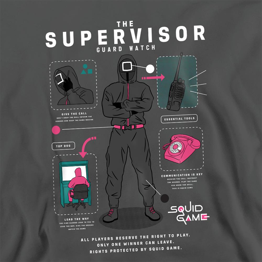 Charcoal - Side - Squid Game Unisex Adult Season Three The Supervisor Sweatshirt