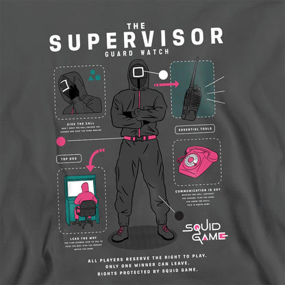 Charcoal - Side - Squid Game Unisex Adult Season Three The Supervisor Sweatshirt