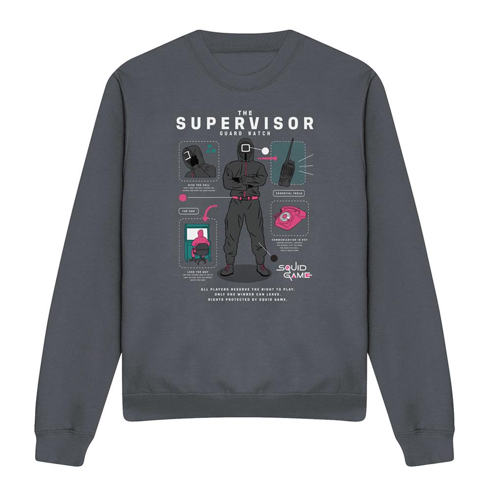 Charcoal - Front - Squid Game Unisex Adult Season Three The Supervisor Sweatshirt