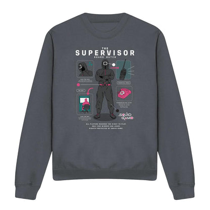 Charcoal - Front - Squid Game Unisex Adult Season Three The Supervisor Sweatshirt