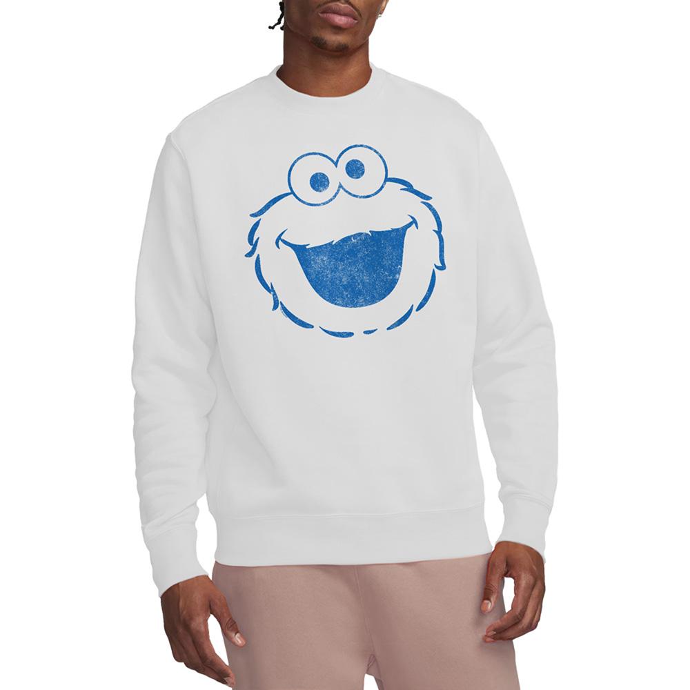 White - Lifestyle - Sesame Street Unisex Adult Cookie Monster Mono Sweatshirt