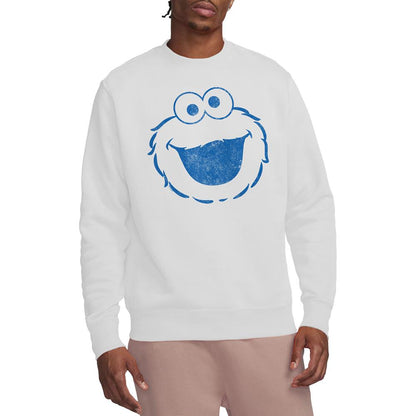 White - Lifestyle - Sesame Street Unisex Adult Cookie Monster Mono Sweatshirt