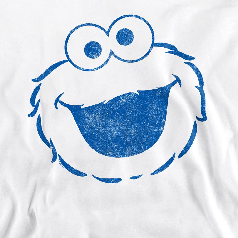 White - Side - Sesame Street Unisex Adult Cookie Monster Mono Sweatshirt
