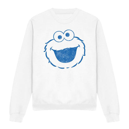 White - Front - Sesame Street Unisex Adult Cookie Monster Mono Sweatshirt