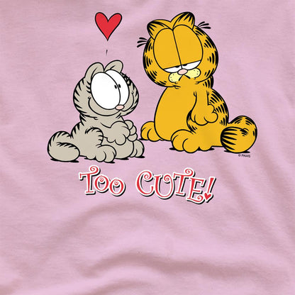 Pink - Side - Garfield Unisex Adult Too Cute T-Shirt
