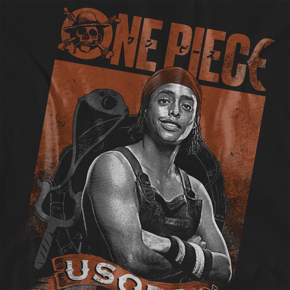 Black - Side - One Piece Live Action Womens-Ladies Usopp Portrait T-Shirt