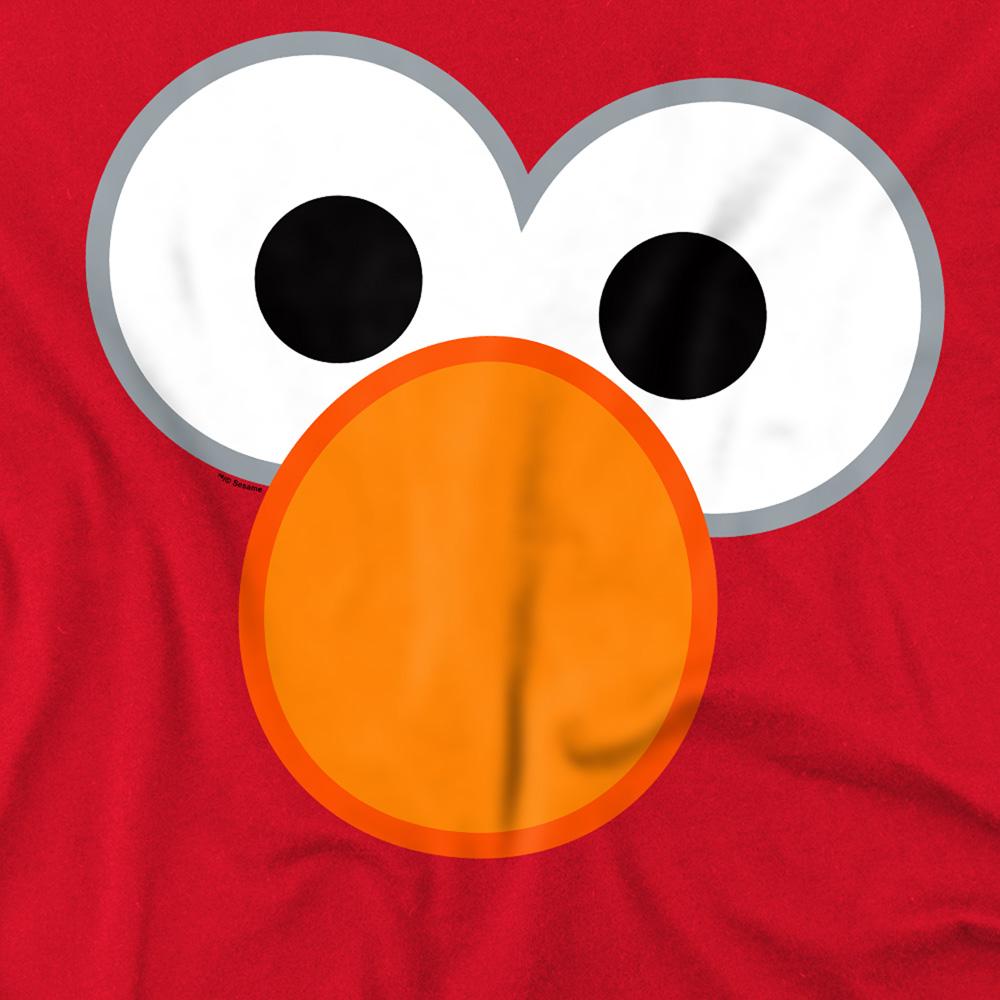 Red - Side - Sesame Street Unisex Adult Elmo Eyes T-Shirt