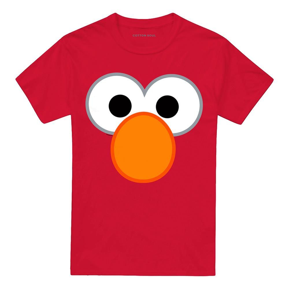 Red - Front - Sesame Street Unisex Adult Elmo Eyes T-Shirt
