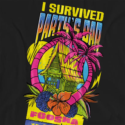 Black - Side - One Piece Womens-Ladies I Survived Party´s Bar T-Shirt