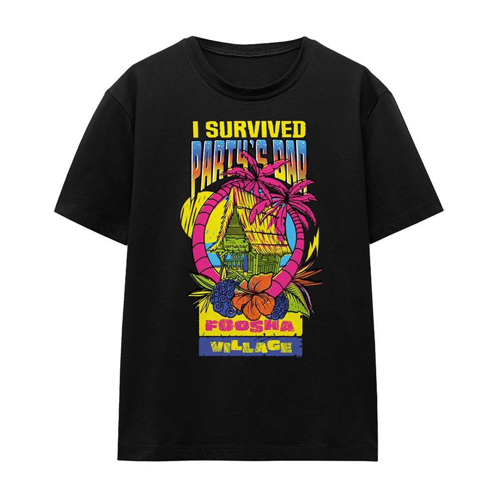Black - Front - One Piece Womens-Ladies I Survived Party´s Bar T-Shirt