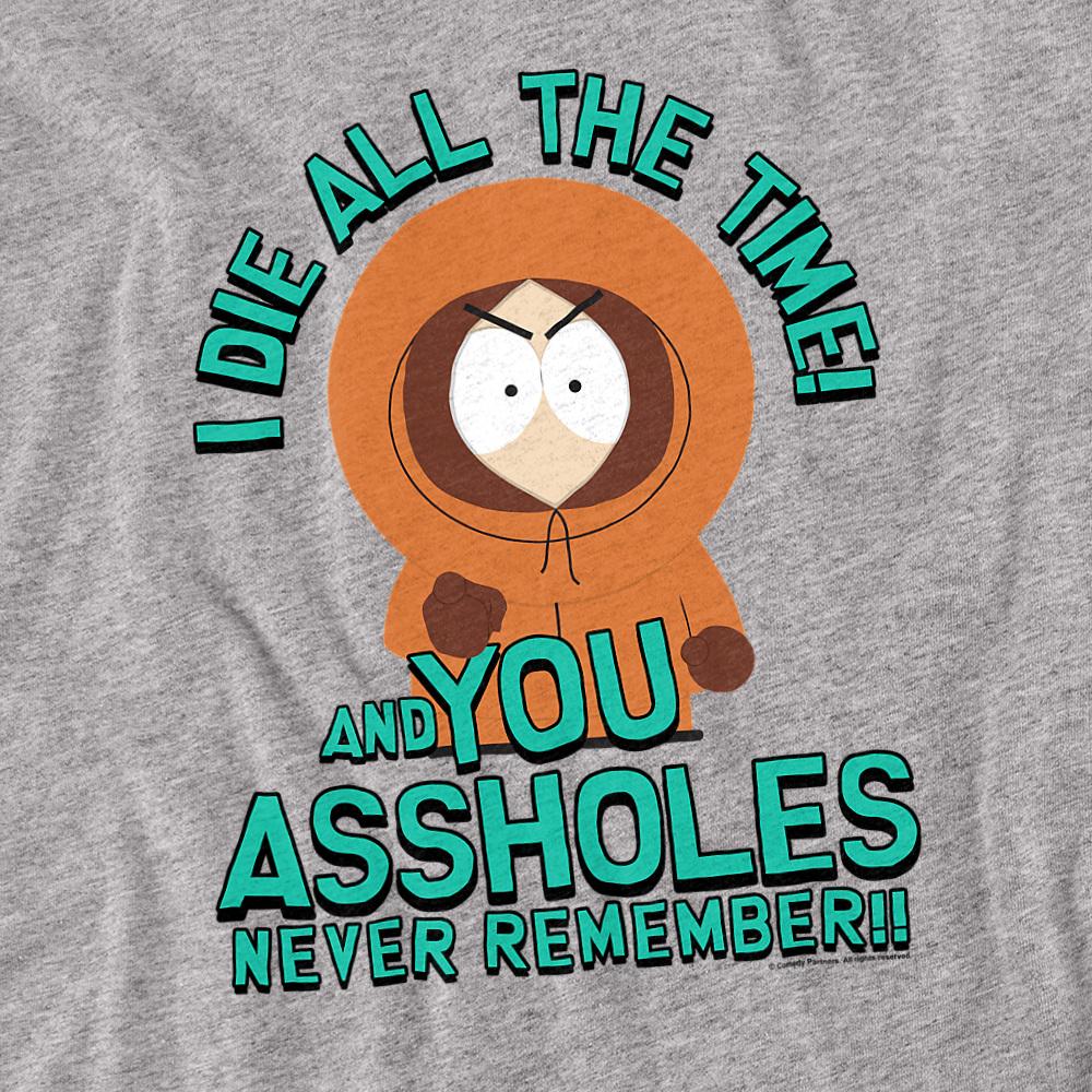 Athletic Heather - Back - South Park Unisex Adult You Assholes Never Remember! T-Shirt