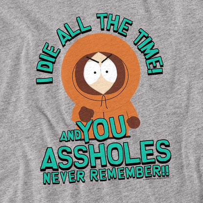 Athletic Heather - Back - South Park Unisex Adult You Assholes Never Remember! T-Shirt