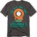 Charcoal - Front - South Park Unisex Adult You Assholes Never Remember! T-Shirt
