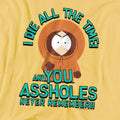 Banana Yellow - Back - South Park Unisex Adult You Assholes Never Remember! T-Shirt