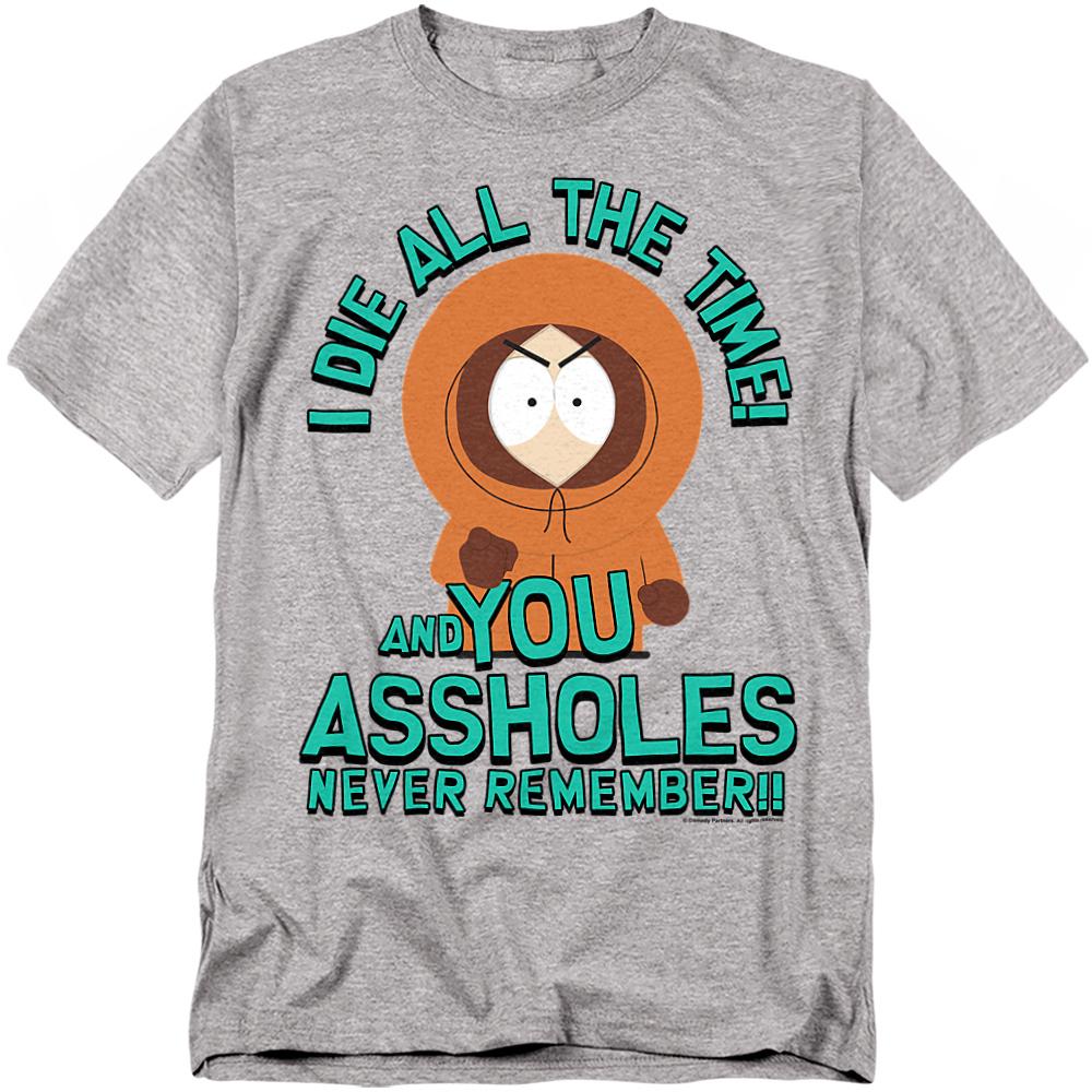 Athletic Heather - Front - South Park Unisex Adult You Assholes Never Remember! T-Shirt