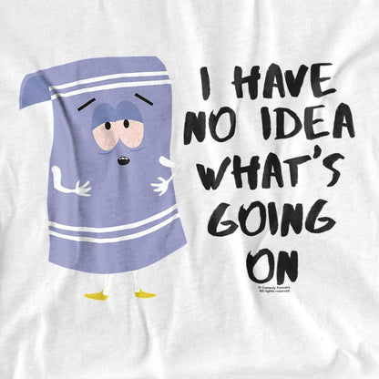 White - Back - South Park Unisex Adult No Idea T-Shirt